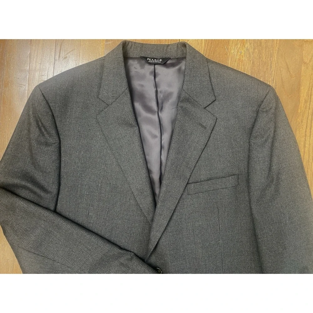 Jos‎ A Bank Men's Wool Cashmere 2 Button Brown Blazer Sportscoat 46L